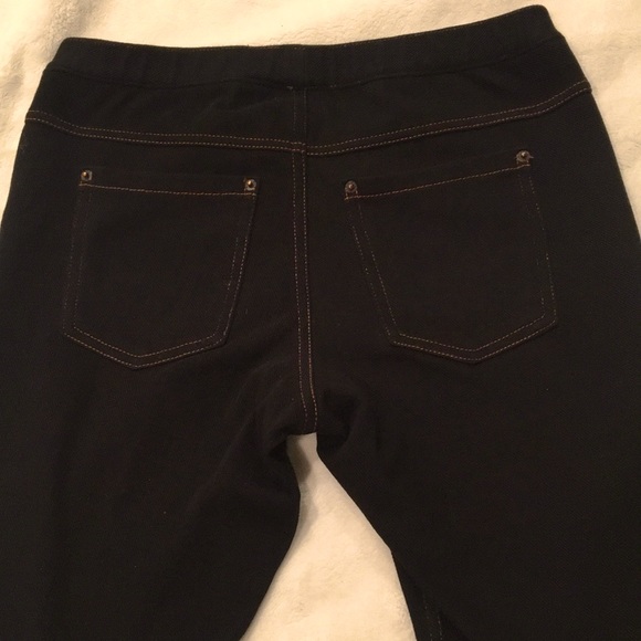 HUE black jeggings denim leggings S - Picture 2 of 5